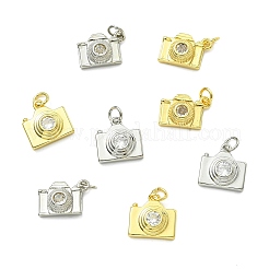 8 Stück 4 Stile Messing Pavé Zirkonia Kamera Charms&nbsp;KK-CJ0004-36