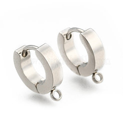Pendientes de aro unisex de acero inoxidable 304 personalizados y resistentes al deslustre.&nbsp;EJEW-G120-59P