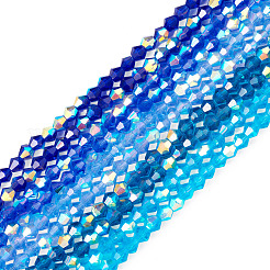 10 Stränge 5 Farben galvanisieren transparente Glasperlenstränge&nbsp;EGLA-TA0013-78B