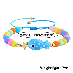 Braccialetti intrecciati con perline di porcellana a forma di pesce in stile oceano&nbsp;YA5775