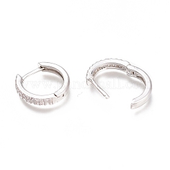 Messing Micro Pave klare Zirkonia Huggie Creolen&nbsp;ZIRC-H102-12P