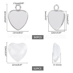 102 kit de fabrication de pendentifs en forme de cœur à faire soi-même&nbsp;STAS-UN0021-30P