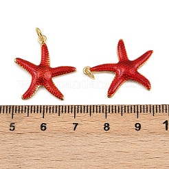 Seestern-Anhänger aus Messing mit Emaille&nbsp;KK-I377-03G-B08