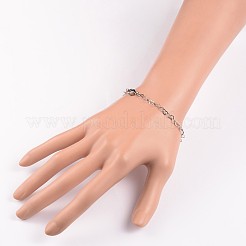 Bracciali a maglie in acciaio inossidabile 304 con cuore anti-appannamento&nbsp;X-BJEW-JB01929