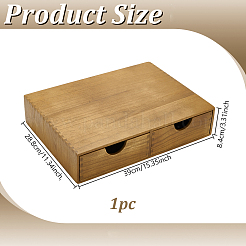 Cajas de almacenamiento de archivos de madera de escritorio con cajón doble&nbsp;CON-WH0089-267