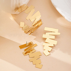 Set di bracciale rigido e orecchini a perno in lega con forme geometriche irregolari&nbsp;FS-WG4DB26-01