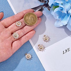 6 pièces fleur clair zircone cubique pendentif à breloque en laiton fleur charme longue durée plaqué pendentif pour bijoux collier bracelet boucle d'oreille faisant de l'artisanat&nbsp;JX405A