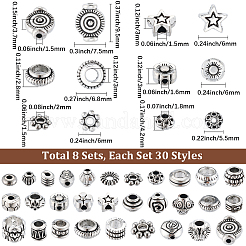 8 Beutel Legierungsperlen im tibetischen Stil&nbsp;FIND-SC0017-89