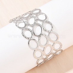 Braccialetti a polsino in acciaio inossidabile 304 per donna&nbsp;BJEW-G757-11P
