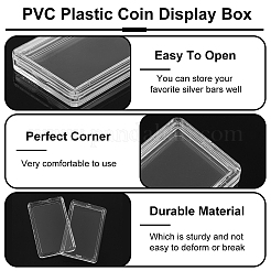 Boîte de présentation rectangulaire en plastique pvc pour pièces de monnaie&nbsp;CON-WH0001-37