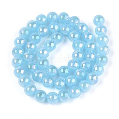 Chapelets de perles en verre d'imitation jade électrolytique&nbsp;GLAA-T032-J8mm-AB04