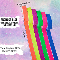 6 Stück fluoreszierendes Baumwollklebeband&nbsp;AJEW-WH20006-267