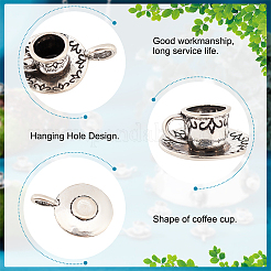 50 pendentif en alliage de style tibétain en forme de tasse à café&nbsp;TIBEP-DC0001-02