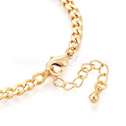 Panzerkettenarmbänder aus Messing für Damen&nbsp;BJEW-N032-08A-G