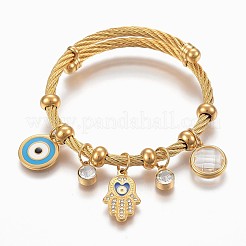Bracelets à breloques réglables en acier inoxydable 304&nbsp;BJEW-F326-03