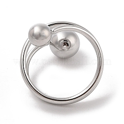 Bagues de manchette en spirale en acier inoxydable 304 anti-ternissement pour femmes&nbsp;RJEW-G315-08B-P