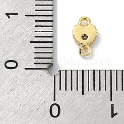 Breloques connecteurs en forme de cœur en laiton pavé de zirconiums cubiques&nbsp;KK-G548-18G-03