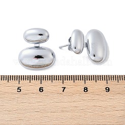 Pendientes ovalados de acero inoxidable 304&nbsp;EJEW-M073-08P