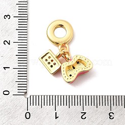 Messing Micro Pave bunte Zirkonia europäischen Baumeln Charms&nbsp;KK-F904-22G