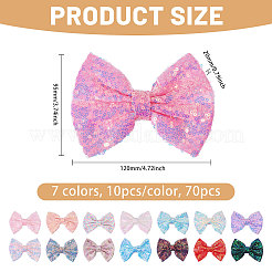 15 Stück Schleifen aus Polyester und Pailletten&nbsp;DIY-WH0622-625