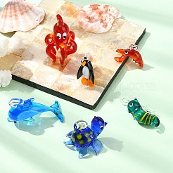 6pcs 6 Arten handgemachte Bunte Malerei-Anhänger&nbsp;LAMP-CJ0002-69