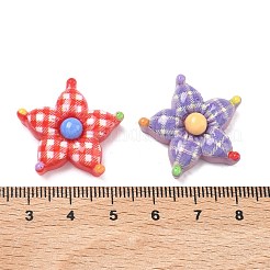 Cabochon in resina opaca con motivo tartan&nbsp;CRES-A061-01A