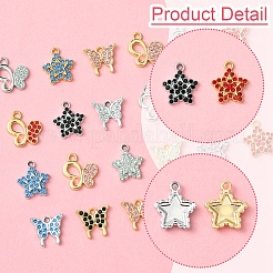 24 Stück 6 Stile Rack-Plating-Legierung Charms&nbsp;FIND-FS0003-09