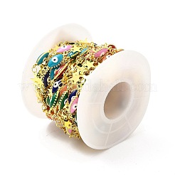 Occhio di cavallo smaltato fatto a mano con catena a maglie malocchio&nbsp;CHC-I045-15G