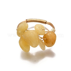 Natürliche Topas-Jade-Fingerringe für Frauen&nbsp;RJEW-TA00202-04