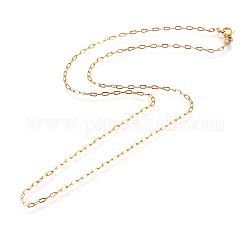 304 acero inoxidable cadenas de cable collares, con cierre de langosta, dorado, 19.69 pulgada (50 cm), 1.8x0.4mm, link: 3.5x1.7x0.4 mm