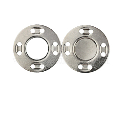 Magnetknöpfe aus Eisen, Druckknopfverschluss, Flachrund, für die Herstellung von Stoffen und Taschen, Metallgrau, 1.25 cm