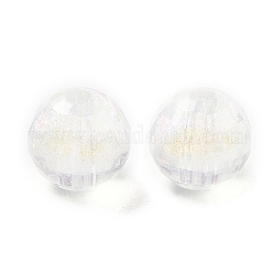 Perline acrilico trasparente, con glitter, sfaccettato, tondo, colorato, 8mm, Foro: 1.7 mm, circa 1670pcs/500g