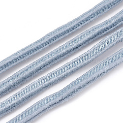 Cordon élastique, avec l'extérieur en nylon et caoutchouc à l'intérieur, bleu acier clair, 4x3.5 mm, environ 100 yard/paquet(300 pieds/paquet)