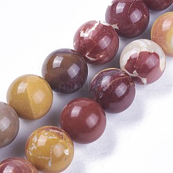 Chapelets de perles en mokaite naturel, ronde, 17.5~18.5mm, Trou: 1.4mm, Environ 22 pcs/chapelet, 15.7 pouce (39.9 cm)
