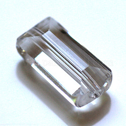 Imitation österreichischen Kristallperlen, Klasse aaa, facettiert, Rechteck, Transparent, 6x12x5 mm, Bohrung: 0.7~0.9 mm