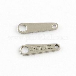 304 Stainless Steel Drop Shaped Chain Tabs, Stainless Steel Color, 10x3mm, Hole: 1mm