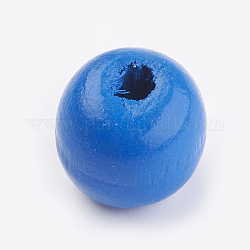 Naturholzperlen, gefärbt, Runde, Verdeck blau, 14x13 mm, Bohrung: 3.5~4.5 mm, ca. 680 Stk. / 500 g