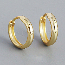 Pendientes de aro lisos de 925 libra esterlina, anillo, dorado, 3mm, diámetro interior: 8 mm