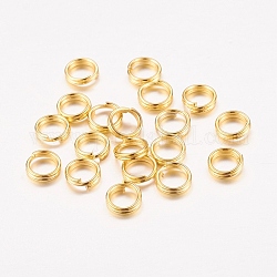 Железные разрезные кольца, кольца с двойной петлей, без кадмия и без свинца, золотые, 5x1.4 мм, около 4.3 мм внутренним диаметром, Около 13000 шт / 1000 г