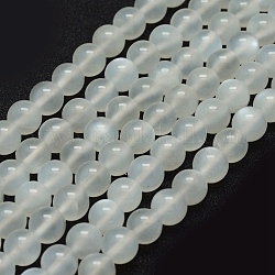 Natürliche weiße Mondstein-Perlenstränge, Runde, 6 mm, Bohrung: 1 mm, ca. 66 Stk. / Strang, 15.7 Zoll (40 cm)