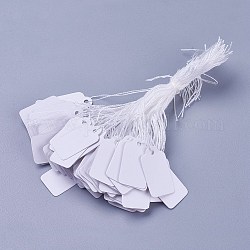 Weiße rechteck schmuck preisschilder, Artikelpreisetikett mit String-Preispapieranzeige für Warenetiketten, Rechteck, weiß, 23x13 mm