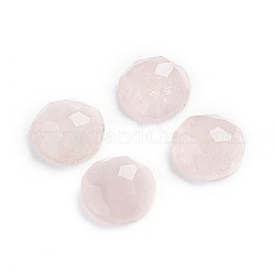 Natural rosa de cabuchones de cuarzo, medio redondo / cúpula, facetados, 7~8x3.5mm