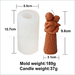 Moldes de velas de silicona diy para el día de la madre, embarazada con moldes de fundición de resina infantil, para resina uv, fabricación de joyas de resina epoxi, blanco, 10.7x5.5 cm