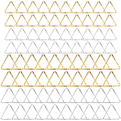Beebeecraft 80 Stück 4 Stile Messing-Verbindungsringe, langlebig plattiert, cadmiumfrei und bleifrei, Dreieck, echtes 24 Karat Gold & 925 Sterling Silber plattiert, 8~11x9~12x1 mm, Innendurchmesser: 6~9.5x6~10 mm, 20pcs / style