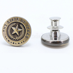ジーンズ用合金ボタンピン  航海ボタン  服飾材料  ラウンド  スター  17mm