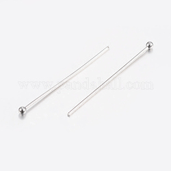 304 Stainless Steel Ball Head Pins, Stainless Steel Color, 25x0.6mm, 22 Gauge, Head: 2mm