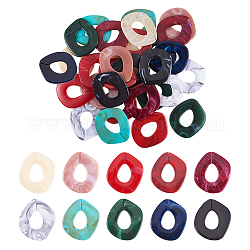 Акриловые связей кольца, разъемы для быстрой связи, для изготовления ювелирных цепочек, Стиль имитация драгоценных камней, разноцветные, 51.5x45x3.5 мм, внутренний диаметр: 23x16 мм, 10colors, 4 шт / цвет, 40 шт / пакет