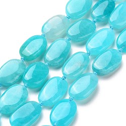 Chapelets de perles en amazonite naturelle, ovale, 16x10x4mm, Trou: 1mm, Environ 23 pcs/chapelet, 15.94'' (40.5 cm)
