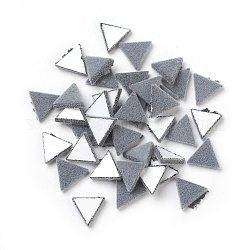 Flocky Acrylic Cabochons, Triangle, Gray, 8.5x9.5x1.5mm