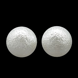 Perline acrilico perla imitato, non forato / Senza Buco, stile matte, tondo, bianco, 2.5~3mm
